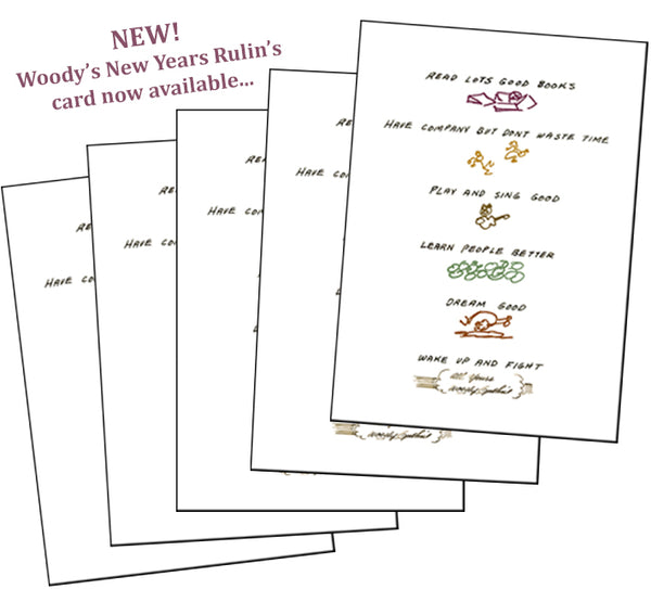 NEW! Notecard set - Woody's Handwritten New Years Rulin's (Set of 5)