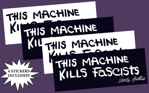 This Machine Kills Fascists sticker set (Black and white)