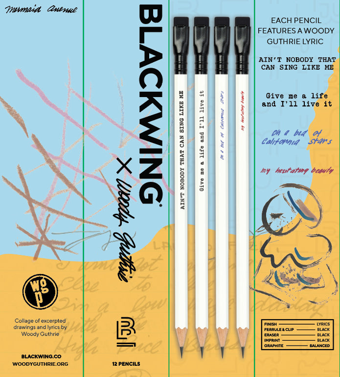 Blackwing X Woody Guthrie "Mermaid Avenue" pencil set ~ Pre-Order!